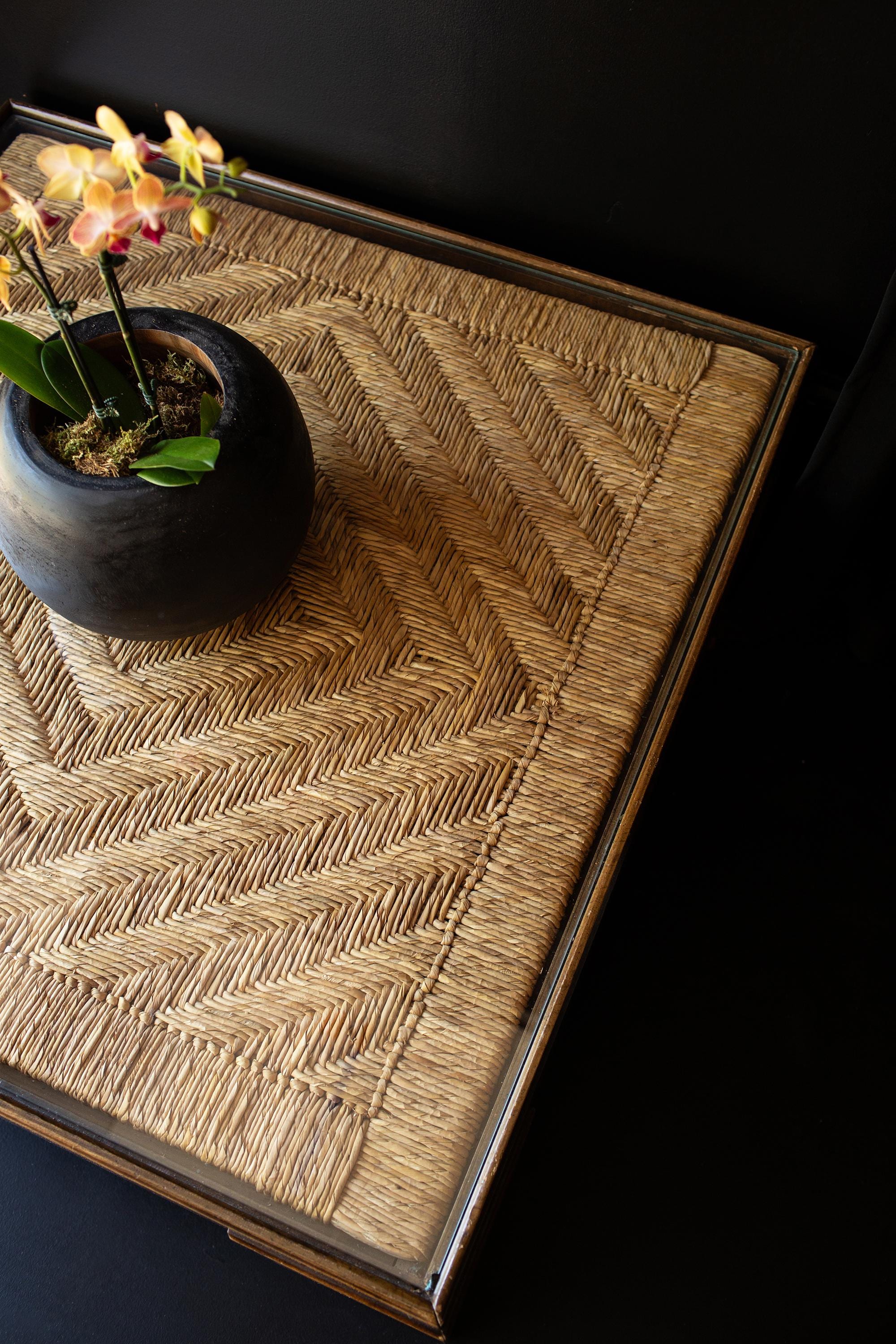 1970's Mid-century Modern Coffee Table, Woven Geometric Pattern - Etsy