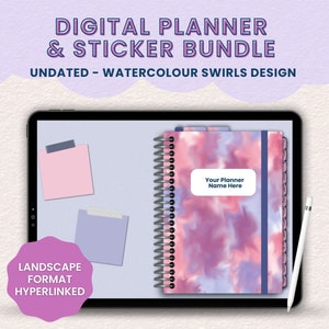 Digital Planner and Sticker Bundle, Digital Undated Planner, Digital Planner 2024, iPad Planner, Goodnotes Planner, Digital Stickers,