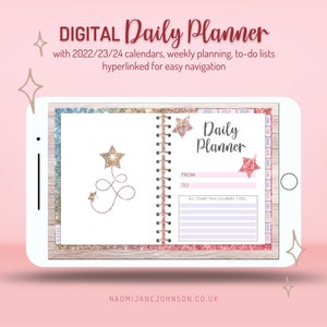Sparkling Star Digital Planner, Undated Digital Planner, Daily Planner, Weekly Planner, Monthly Planner, Goodnotes, Notability, iPad Planner