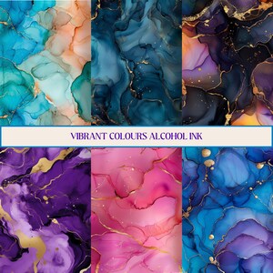 Vibrant Colour Alcohol Ink Patterns, Colorful Illustration, Watercolour ...
