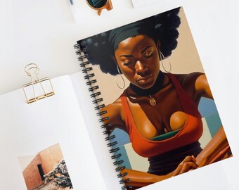 Meditating Beauty Spiral Notebook | Black Girl Notebook | African American Spiral Notebook | Black Woman Notebook | Black Girl Magic