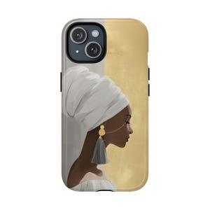 Wrapped Beauty Magnetic Phone Case | Black Girl Phone Cover | Phone Accessories | Afro Woman Art | Headwrap Art | African American Gift