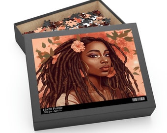 Black Woman Art Jigsaw Puzzle | Melanated Ballerina | Natural Hair Art | Locs Art Puzzle | Gift for Her