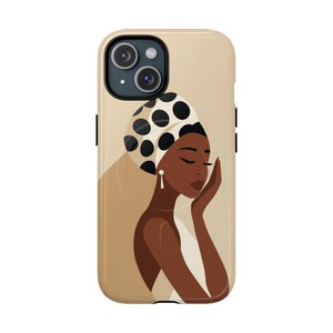 Polka Dot Queen Magnetic Phone Case | Black Girl Phone Cover | Phone Accessories | Afro Woman | Headwrap Art | African American Gift