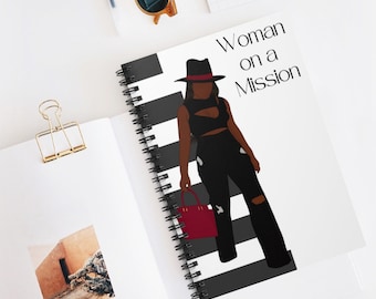 Woman On a Mission Notebook | African American Spiral Notebook | Black Woman Notebook | African American Notebook | Black Girl Journal