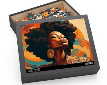 Black Woman Art | African American Puzzles | Black Girl Puzzle | Black Woman Puzzle | Jigsaw Puzzle | African American Gifts | Black Art