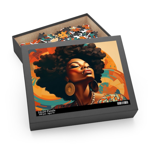 Black Woman Art | African American Puzzles | Black Girl Puzzle | Black Woman Puzzle | Jigsaw Puzzle | African American Gifts | Black Art