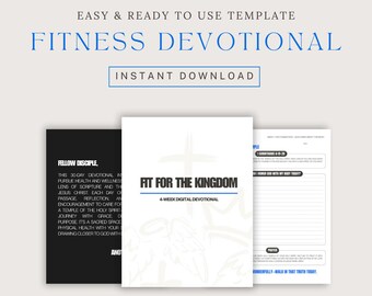 Dévotion numérique Foi et remise en forme | Journal chrétien de bien-être de 4 semaines | PDF imprimable | Entraînement + Prière | Téléchargement numérique