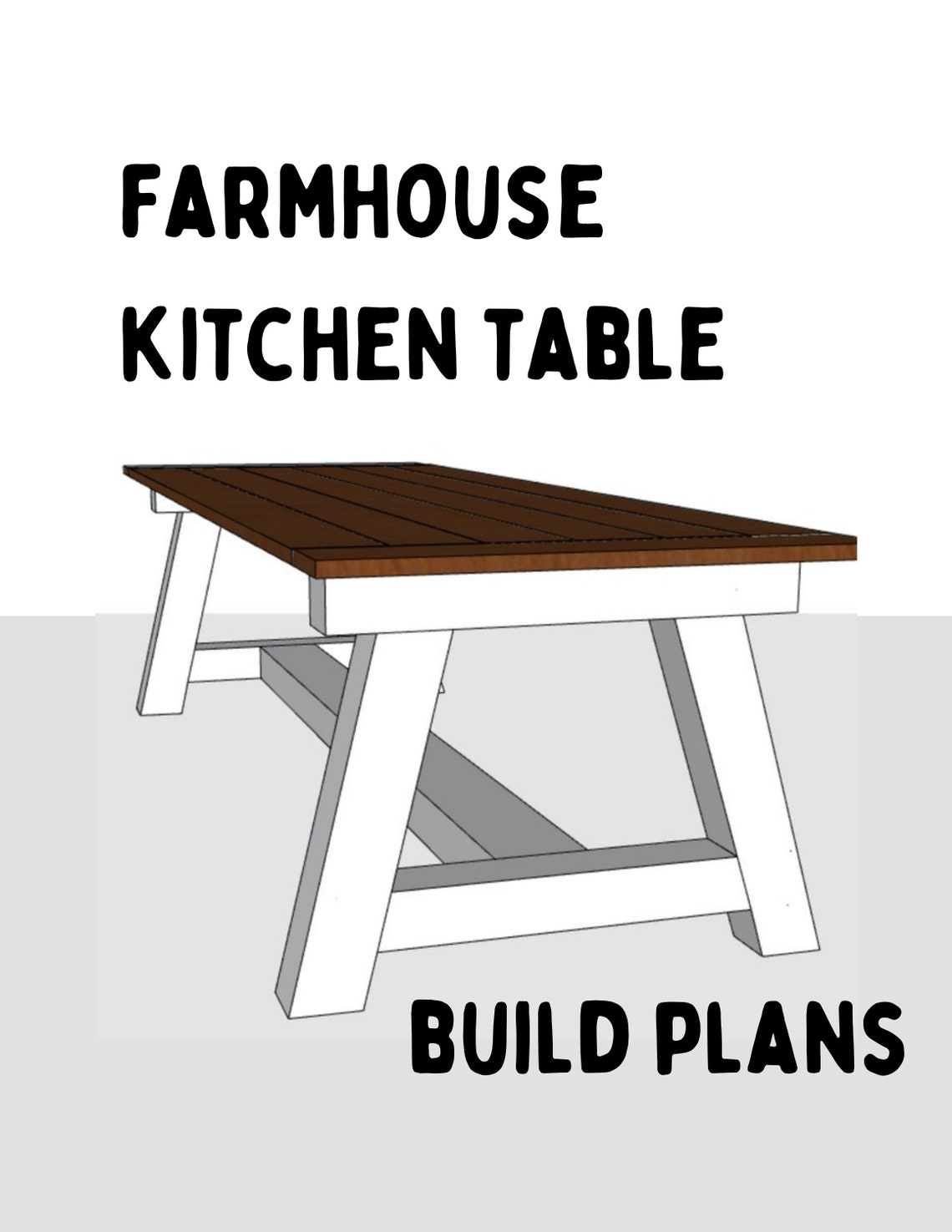 Farmhouse Kitchen Table Build Plans Downloadable PDF Build Furniture