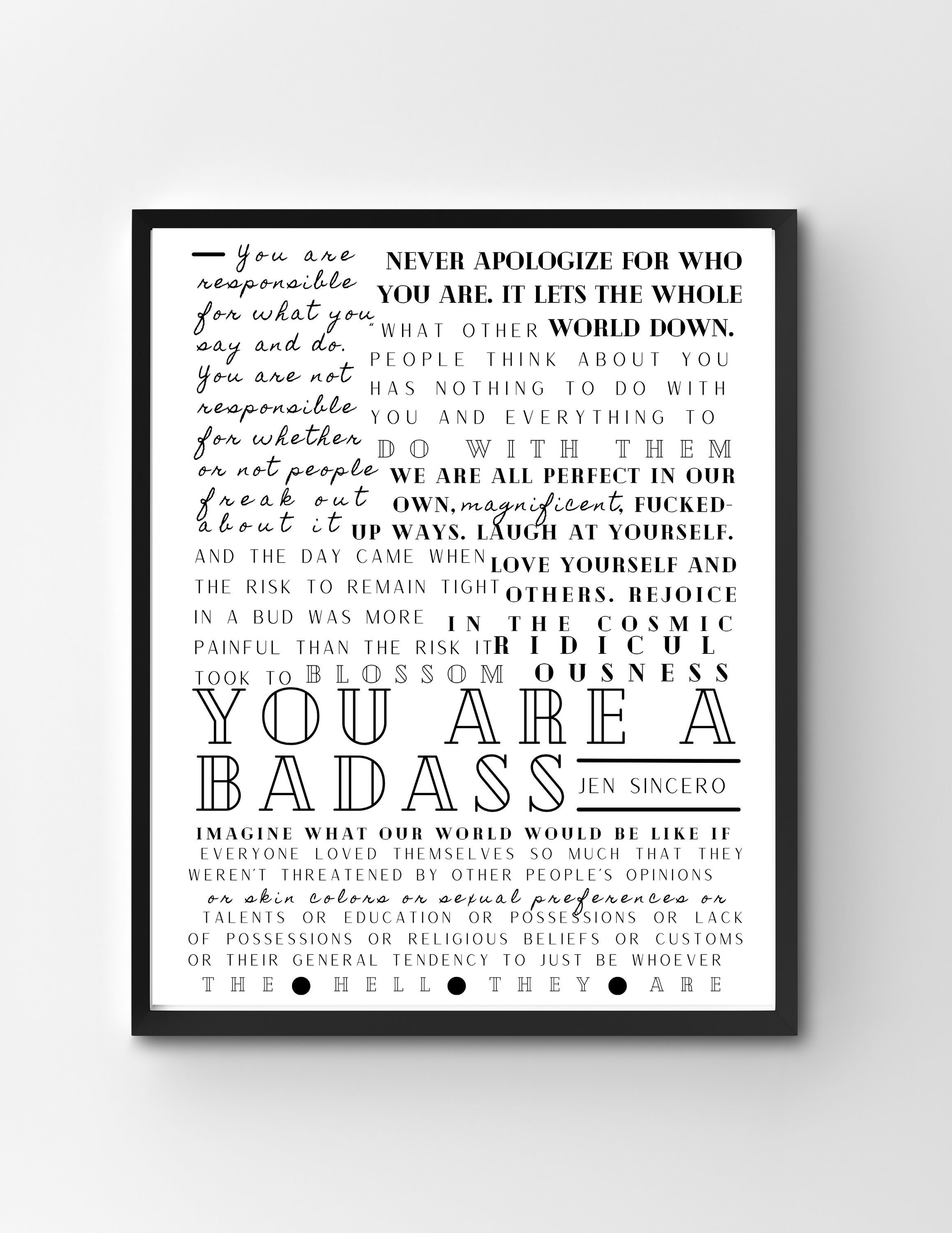 You Are A Badass of Quotes/jen Sincero Quotes