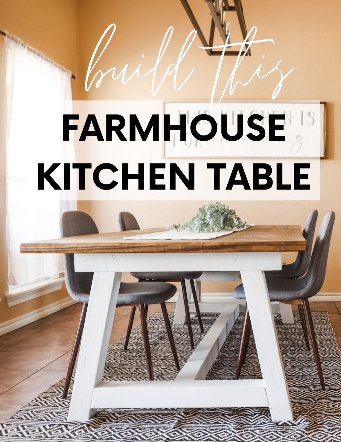 Farmhouse Kitchen Table Build Plans Downloadable PDF Build Furniture