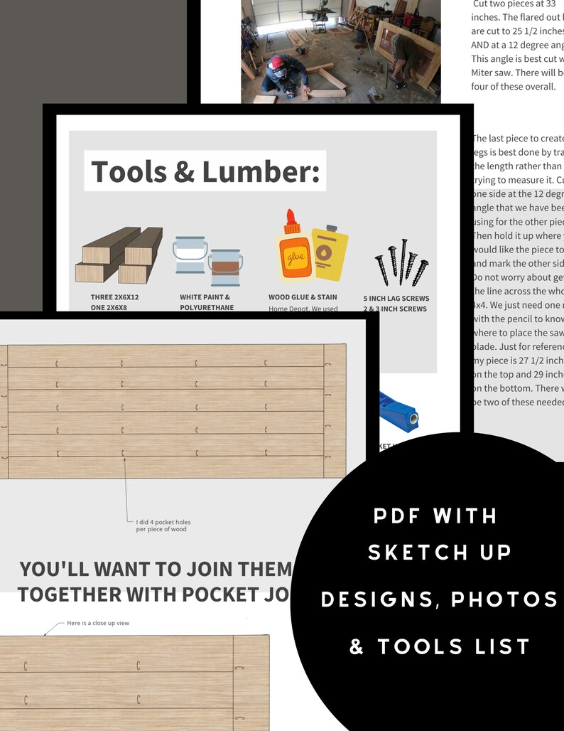 Farmhouse Kitchen Table Build Plans Downloadable PDF Build Furniture PDF Downloadable Beginner