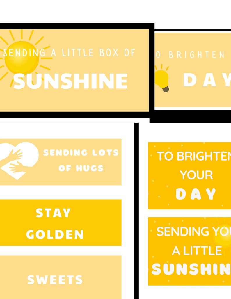 Box of Sunshine Printable PDF Box of Sunshine Decorations Etsy