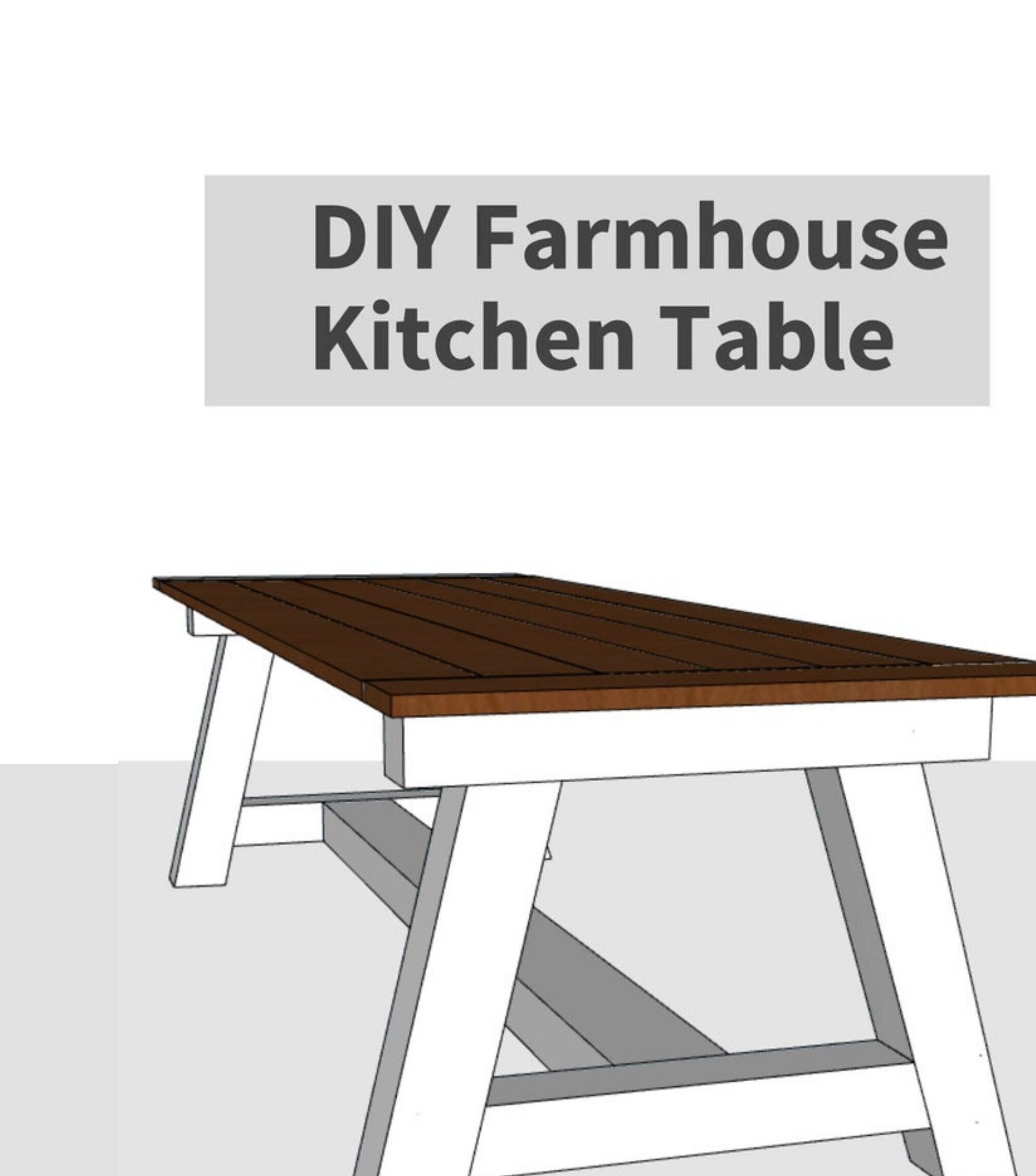 Farmhouse Kitchen Table Build Plans Downloadable PDF Build Furniture ...