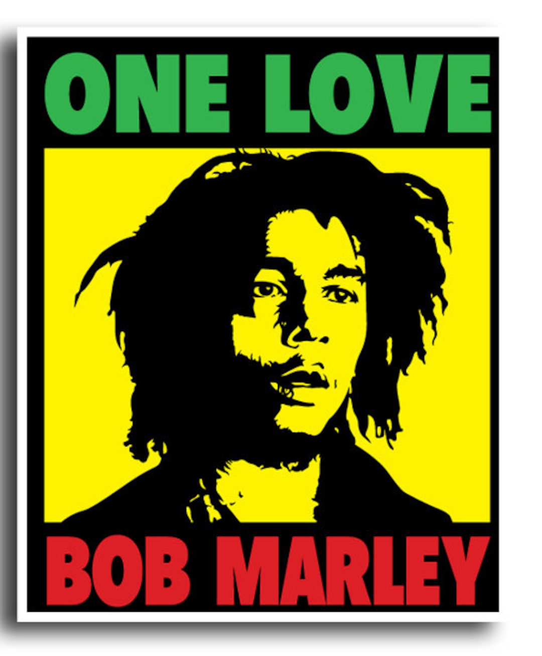 Bob Marley One Love Sticker Vinyl Decal Etsy