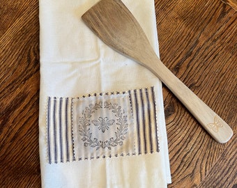 Antique Farmhouse Honey Bee Stamped Tea Towel