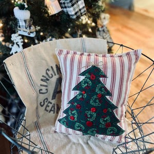 Handmade, Salvaged Tree Accent Pillow, Farmhouse Decor Style