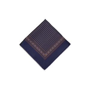Fazzoletto da taschino in seta con motivo floreale marrone navy