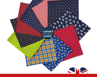 16 Patchwork Squares - Lussuosa Seta Pura 100%