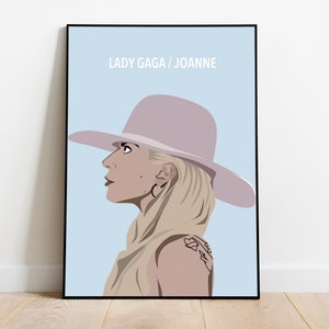 Lady Gaga Joanne Album Cover Digital Illustration - A4 Unframed Print