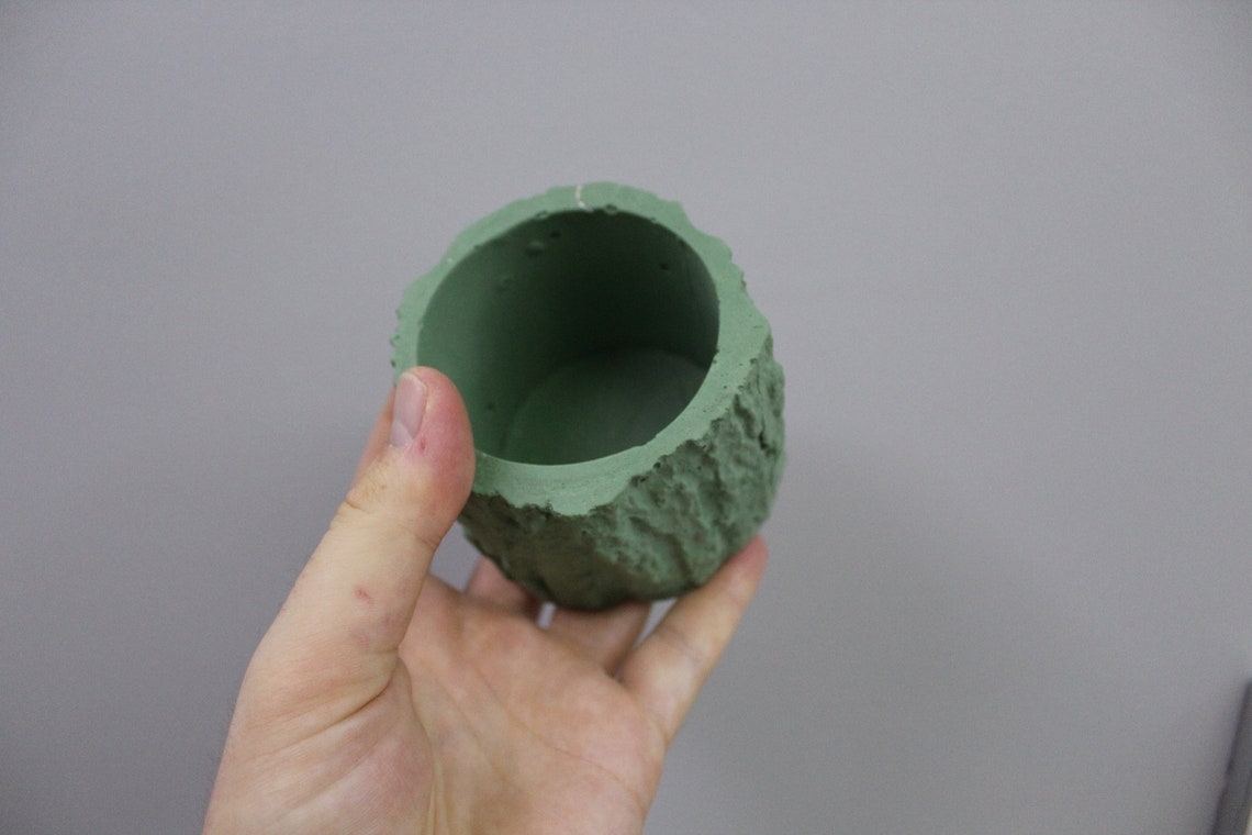 Wood effect Natural flower pot Tumbled patterned mold Etsy