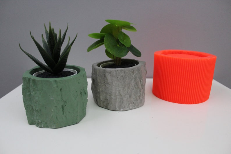 Wood effect Natural flower pot Tumbled patterned mold Etsy