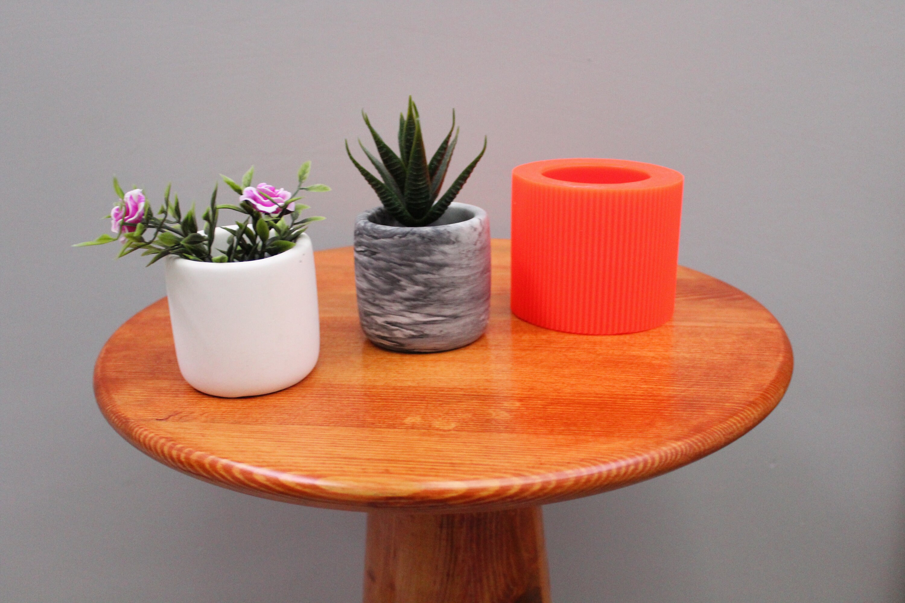 Concrete Candle Holder Mold Small Cylinder Flower Pot Mould Etsy