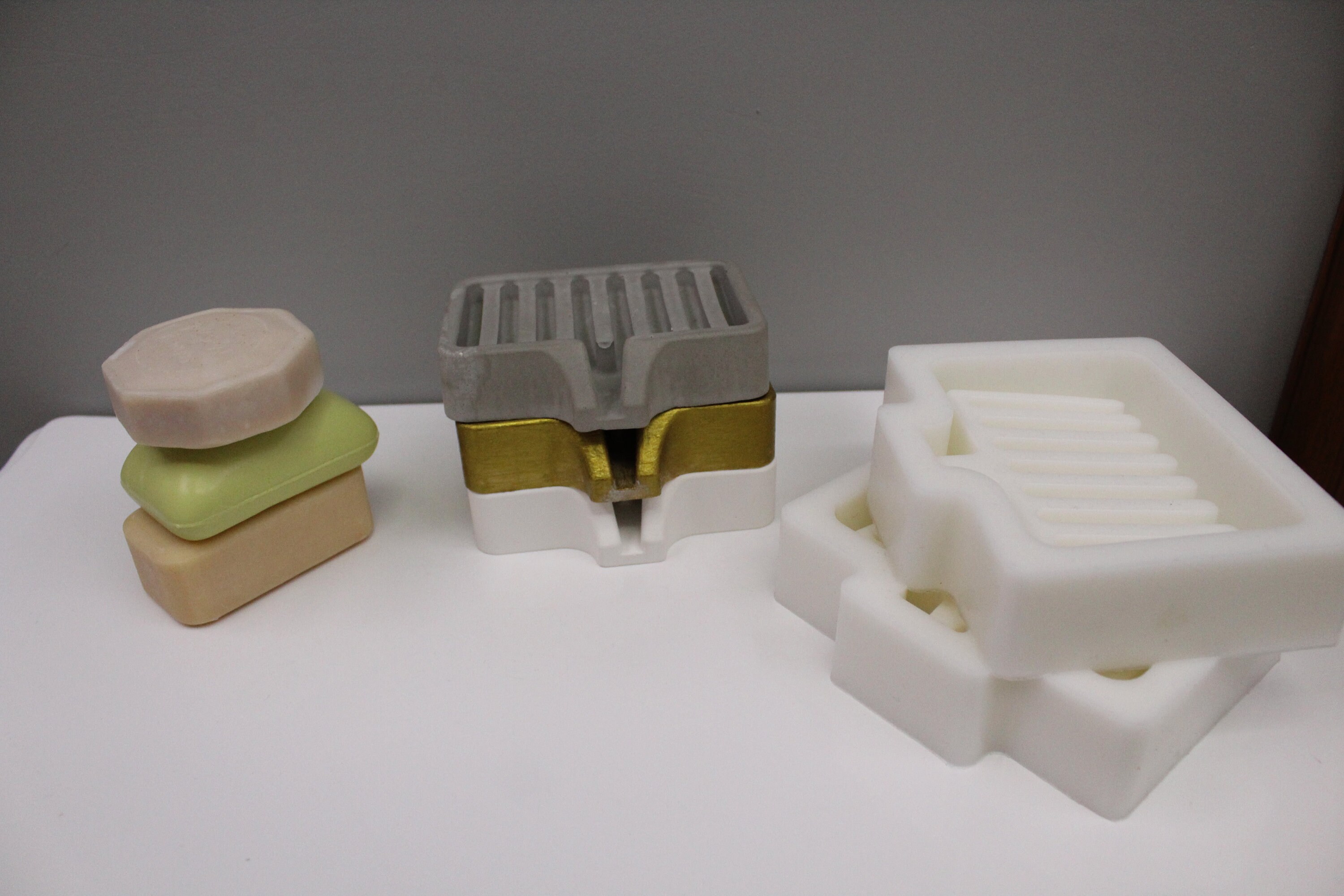 Concrete Draining Soap dish mold , Concrete soap dispenser mold, soap…
