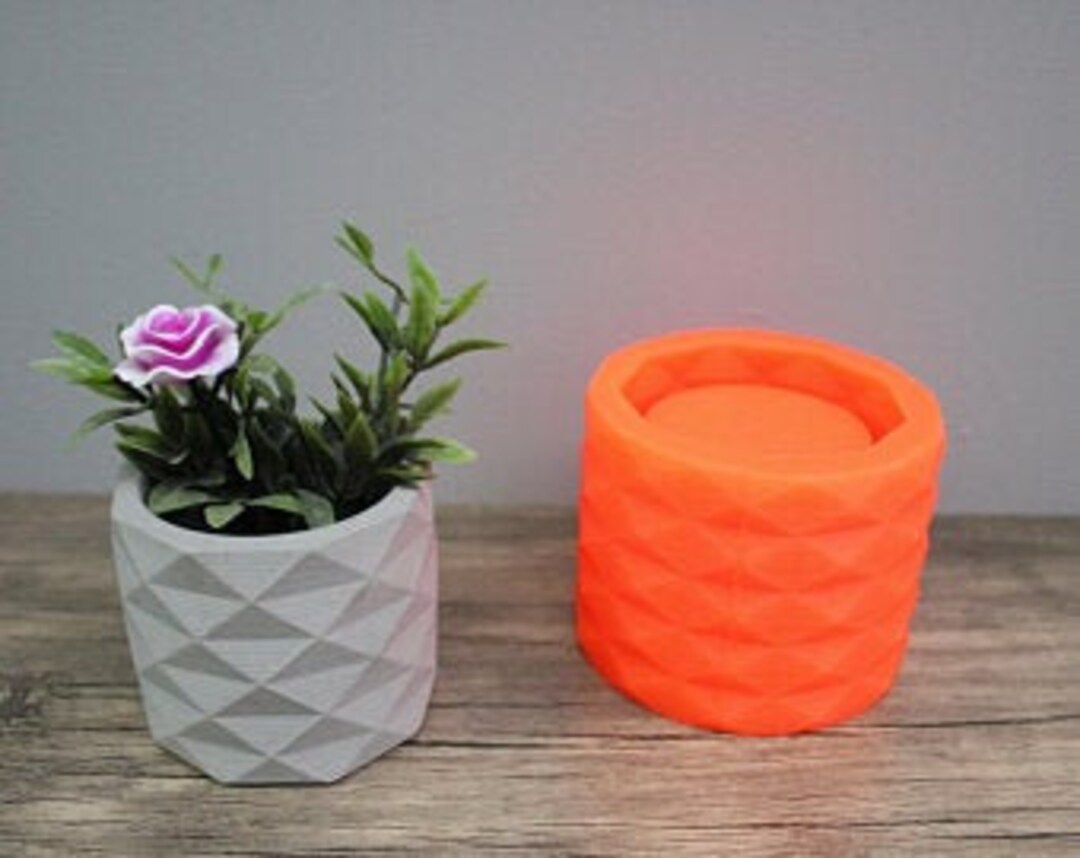 Geometric Flower Pot Mold, Silicone Mold, Suitable for Cement, Cactus
