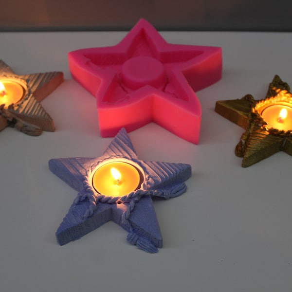 Silicone mold / mould, starfish mold, starfish candle holder, starfish concrete candle holder, star candle holder, star mold / mould,