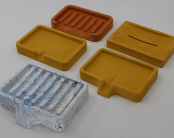 Silicone Soap Dish Mold Set, Soap Dispenser With Drain, Concrete Soap Dish, Silicone Mold for Cement, Self Draining Soap dish, Cement Mold