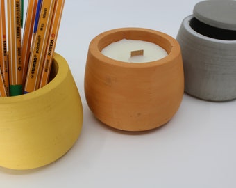 Oval Candle Box With Lid, Silicone Jar Mold, Round Candle Cup, Jewelry Box Mould, Concrete Candle Holder, Silicone Mold For Cement