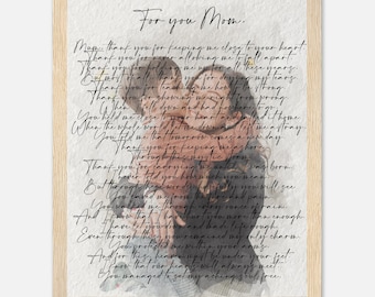 Illustration numérique à l'aquarelle, portrait personnalisé de mariage