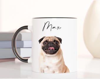Mug personnalisé avec photo d'animal de compagnie - Mug chien personnalisé avec nom - Cadeau parfait pour les mamans et les papas de chien