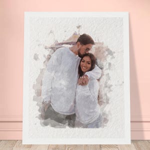 Aquarel van foto, aangepast portret voor stelportret
