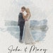 Custom Portrait from Photo, Custom Wedding Portrait from Photo, Digital Watercolor Illustration for Christmas Gift