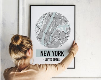 Digital Download New York Map, Maps to Print, Digital Maps