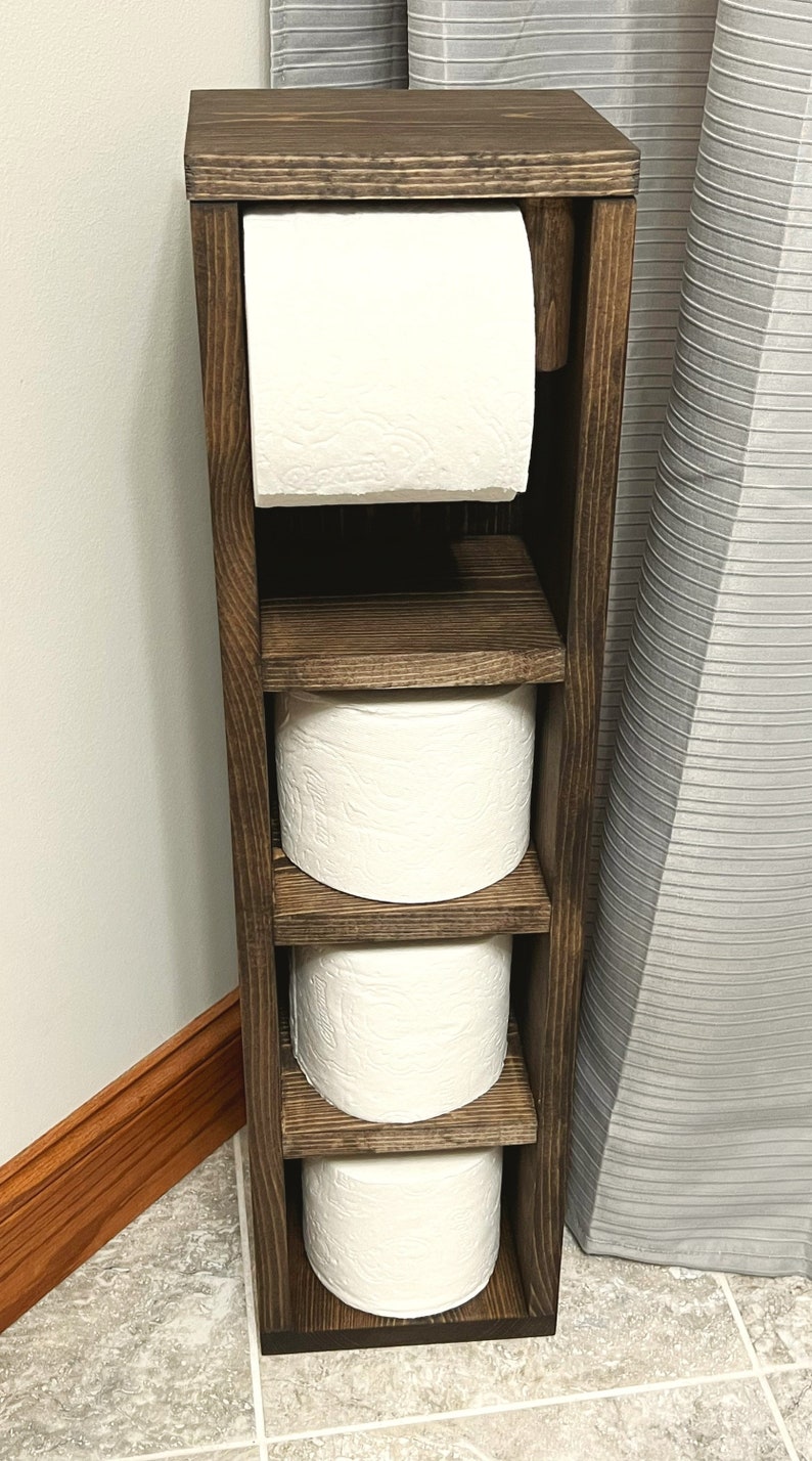 Toilet Paper Holder / Bathroom Shelf / Toilet Paper Storage / Etsy