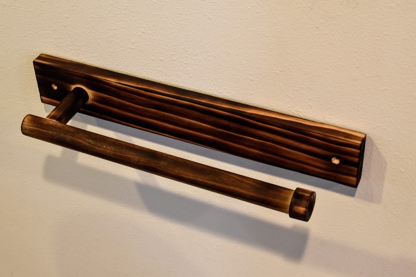 Rustic Handmade Wood Paper Towel Holder Etsy