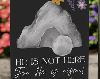 Easter Bible Verse Yard Flag | He is Risen Garden Flag | Christian Spring Decor