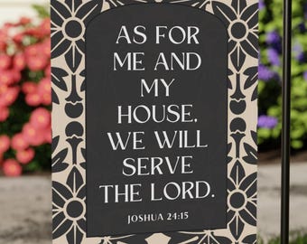 As For Me and My House Garden Flag | Joshua 24:15 Bible Verse | Christian Outdoor Decor | Farmhouse Porch Flag | Religious Yard Flag