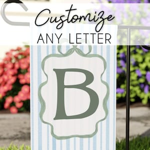 Personalized Initial Garden Flag, Custom Monogram Yard Flag, Last Name Outdoor Decor, Housewarming Gift