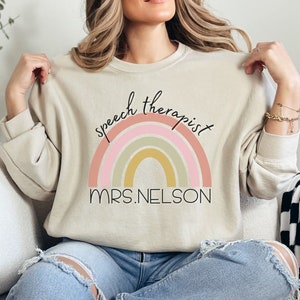 SLP Personalized Sweatshirt Speech Therapist Custom Sweatshirt SLP Sweatshirt Speech Therapy Sweatshirt Custom School Speech Therapist Gifts