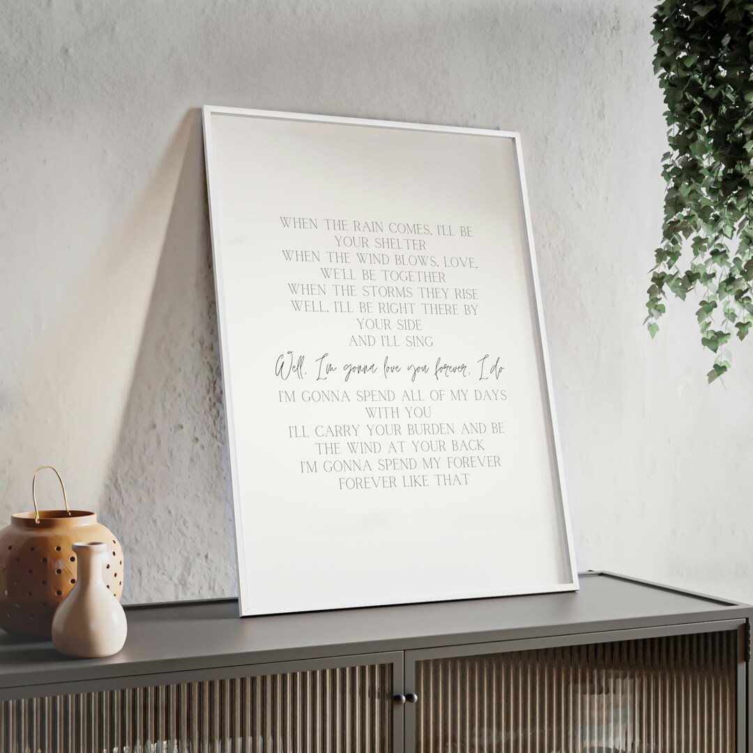 Ben Rector Lyrics Wall Art Framed Ben Rector Forever Like That Lyrics