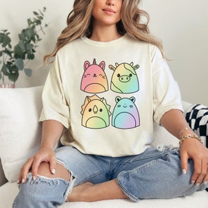 Rainbow Squishmallow Shirt, Squishmallow Animals Comfortable T-Shirt, Squishmallow Gift, Squishmallow Birthday Gift Shirt