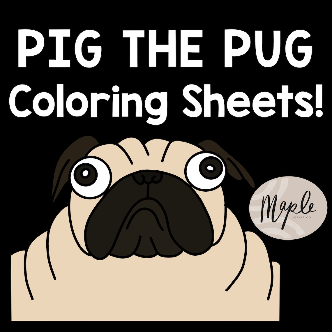 Pug Coloring Sheets Instant Download Printable Animal pug Etsy Pug Coloring Sheets Instant Download Printable Animal pug Etsy