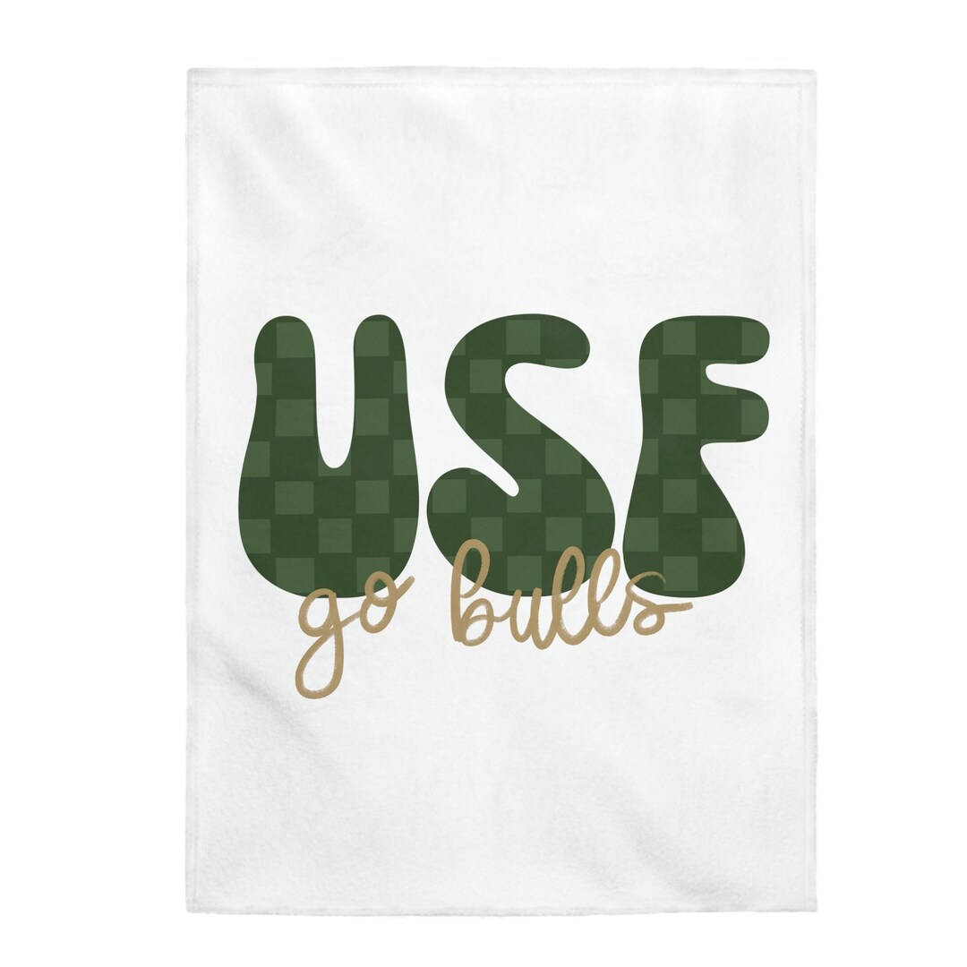 USF Go Bulls Blanket USF Blanket Usf Bulls Throw Retro Letter Logo