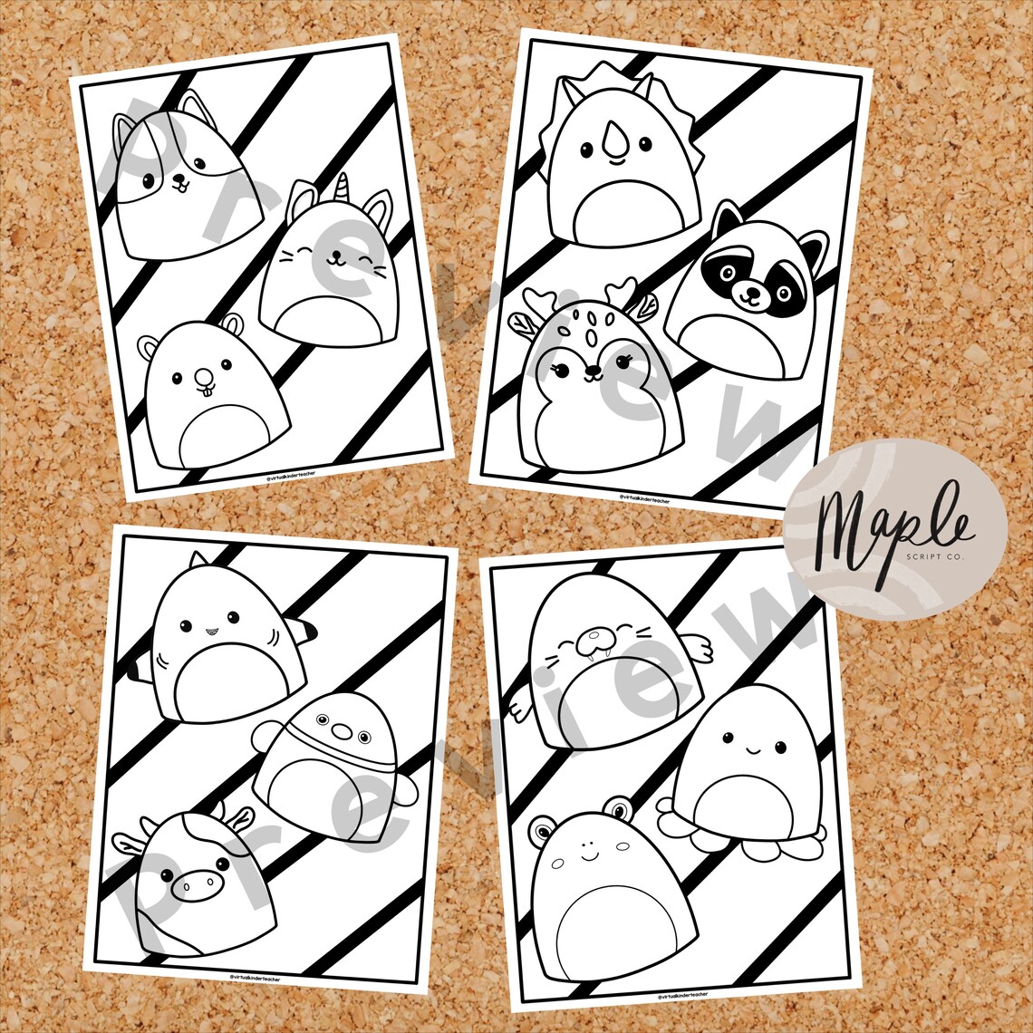 Squishmallow Coloring Pages, Squishmallow Party Favor Activities ...