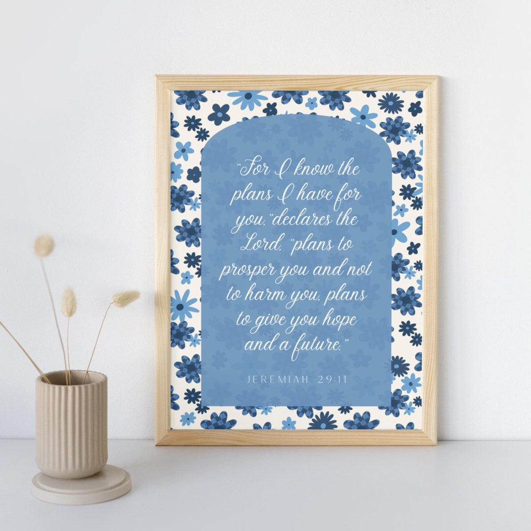 Jeremiah 29:11 Wall Art Digital Download - Bible Verse Art - Etsy