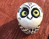 Clay owl. Ceramic sculpture. All Love 2020. Made during quarantine